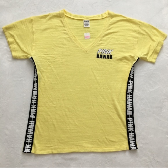 PINK Victoria’s Secret Hawaii V-Neck Short Sleeve Tee Top New With Tag - Picture 7 of 8